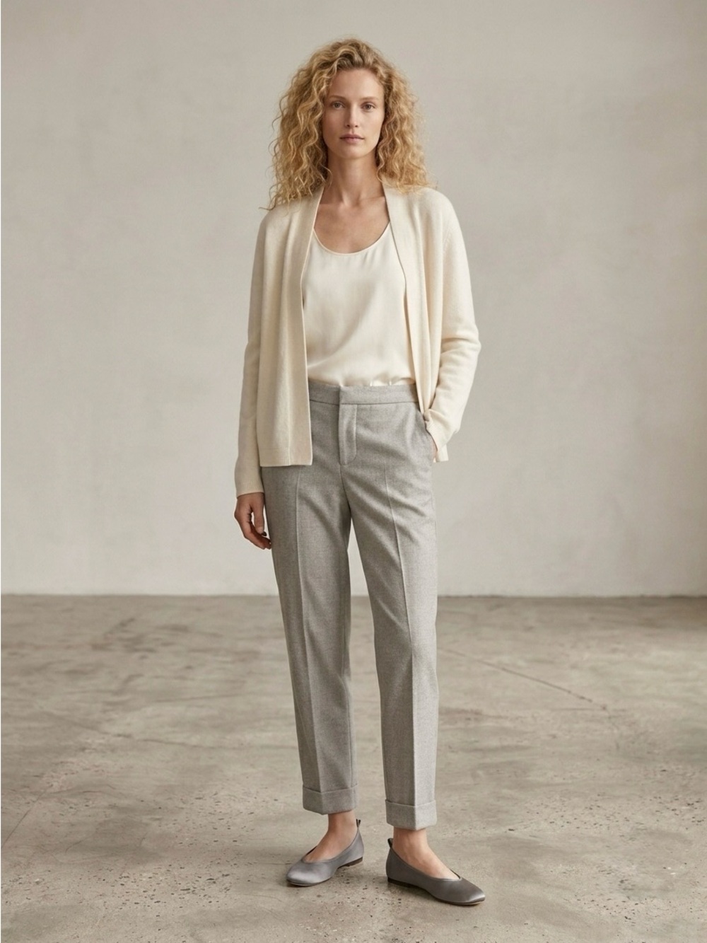 Brochu Walker Classic Tailored Gray Ankle Pants - Women's